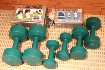Bollinger Dumbbell Set Includes 3,5,8lbs, Includes All Pro Ankle Weights