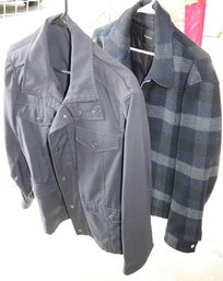 Prada Jacket Size 54, Theory Plaid Wool Jacket Size Xl With A Silk Like Liner.