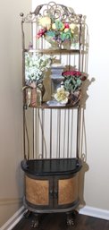 Decorative Metal Shelf Includes Home Decor Accessories As Pictured, Fruits And Flowers