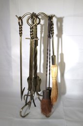 Brass Fireplace Tools With Stand