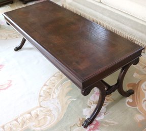 Vintage Coffee/cocktail Table With Claw Feet And Leather Style Top