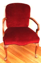 Armchair With A Red Velvet Upholstery