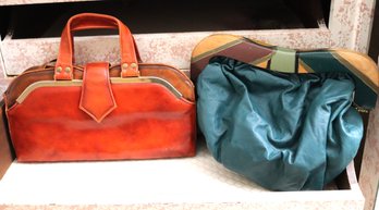 Two Vintage Leather Pocketbooks With Zushi & PP Fougy, France