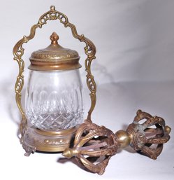 Ornate Brass Finished Biscuit Jar From Castilian Imports And Decorative Garniture