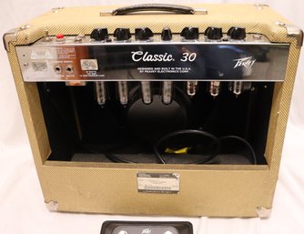 Classic 30-amp Peavy 12 Speaker Tube Amp With Pedal