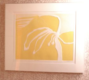 Mavis Yellow 18/25 Lithograph In Plexiglass Frame Signed And Attributed To H. Stanton 1973