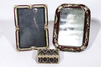 Fancy Picture Frames As Pictured For 4x6 Picture Frames, Includes A Smaller Bejeweled Trinket Box