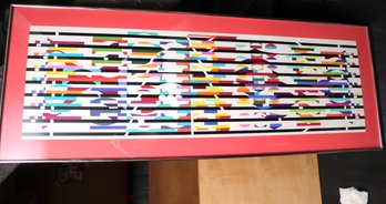 Yaacov Agam Kinetic Composition Signed Lithograph 153/200 Approx. 19.5 W X 53 Inches