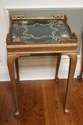 Hand Painted Table With Floral Design