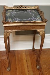 Hand Painted Table With Floral Design