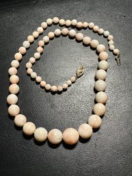 Angel Skin Coral Necklace 17.5 Inches L