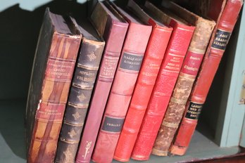Antique Leatherbound Books As Pictured Titles Include