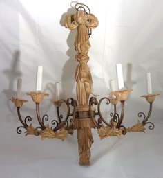 Italian Style Chandelier With 6 Lights Measures Approximately 28 Diameter X 30 Tall.