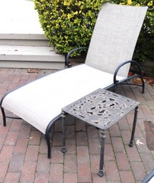 Brown Jordan Outdoor Aluminum Lounge Chairs Includes Ornate Wrought Aluminum Side Table
