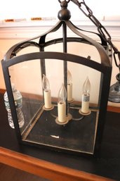 Contemporary & Stylish Metal Lantern With Glass Panes & 4 Lights