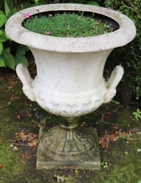 Large Cement Urn Planter 24 X 29 Inches