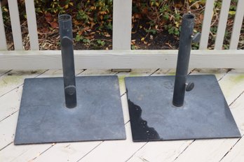 Pair Of Quality Outdoor Heavy Metal Umbrella Stands