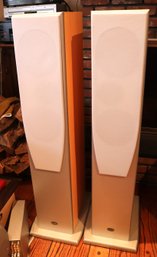 Pair Of Tall Vintage Audes Speakers Handcrafted In Estonia Model # 535-1