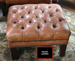 Ralph Lauren Saddle Leather Chesterfield Ottoman