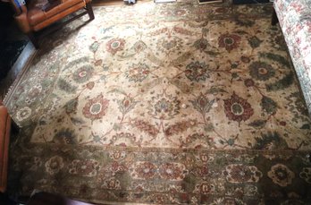 Hand Crafted Carpet Made In India 100 Percent Wool Pile Measures Approx. 10 Feet X 8 Feet