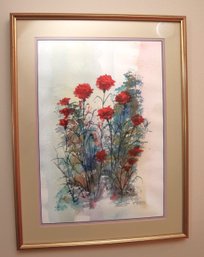 Carnations Painted Watercolor By Rosemary Tapia, Sausalito California