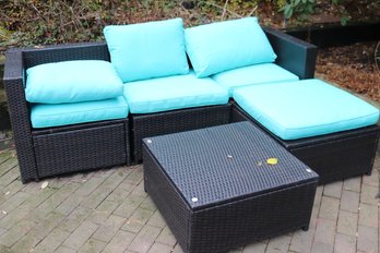5-piece Outdoor Faux Wicker Sofa Set