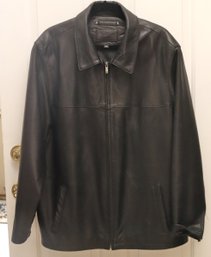 Mens Lambskin Leather Zippered Jacket From Apt. 9M, Size XL
