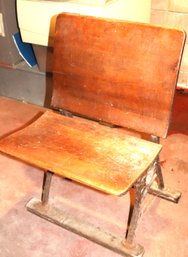 Vintage Wood/cast Metal Desk Chair