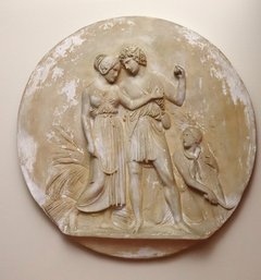 Large Embossed Plaster Wall Plaque Decor