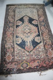 Antique Handmade Tribal Design Area Rug / Carpet With Natural Vegetable Dyed  Colors