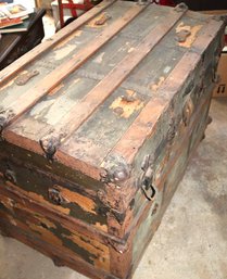 Antique Drucker Wood Trunk
