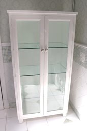 Linen Cabinet With Glass Shelves And Doors/beveled Edges On The Glass