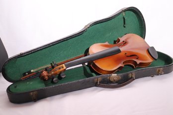 Vintage Copy Of Antonio Stradivarius Violin With Case And Bow Made In Germany