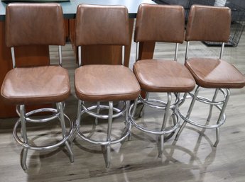 Set Of 4 Counter Stools With Foot Rung