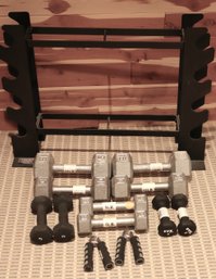 Assorted Dumbbell Weights Including 2,3,5,10,15 Lb.