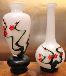 Pair Of Handmade Peking Glass Vases.