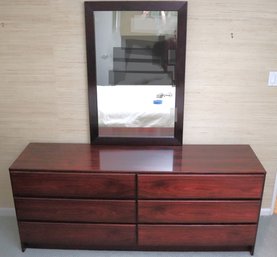 Danish MCM Scan Coll Made In Denmark Rosewood Double Dresser With 6 Drawers & Sliding Tray