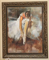 Respite Large Ballerina Portrait Giclee By The Artist Dulon Approx. 48 X 59.5 Inches Tall In The Frame