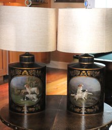 Pair Of Stylish Pedigree Canister Table Lamps With Felt Bottom