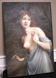 Giclee Artwork Of Beautiful Seminude Woman In Dark Forest
