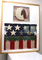 American Anthem Mixed Media Diorama Artwork By USA's Tracy Hambley Dated 1989 With American Flag
