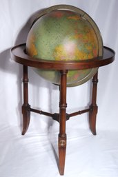 Vintage Replogle Comprehensive Globe On Wood Stand