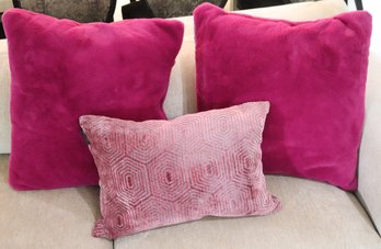 Fun Pink Square Pillows And Rectangular Pillow From Casa Decor With Zipper