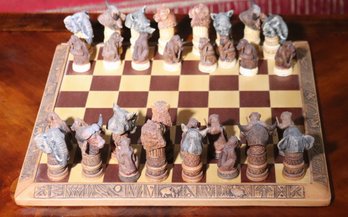 Carved Gala Star CC Arican Animal Chess Set Hand Painted In South Africa Including Wild Animal Game Pieces