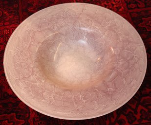 Handmade Oversized, Italian Decorative Bowl In Lavender Swirl Tone-26 Inch Diameter