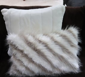 Pillows Include A Fluffy DKNY With Zipper Cover And Fun Furry Rectangular Pillow