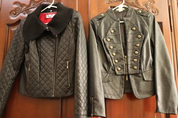 Patrizia Luca Milano Size Large Leatherette Jacket And Moon Collection Size L