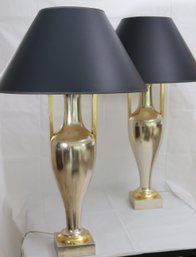 Pair Of Fabulous J. Robert Scott Gold Gilded Amphora Lamps
