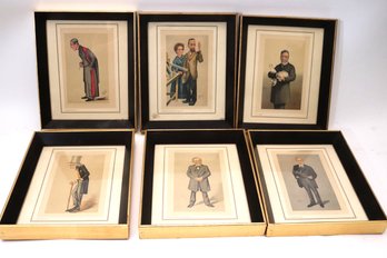 Collection Of Vintage Prints Of Famous Inventors By British Artists Leslie Ward Aka Spy