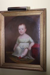 Antique Portrait Painting Of A Young Child